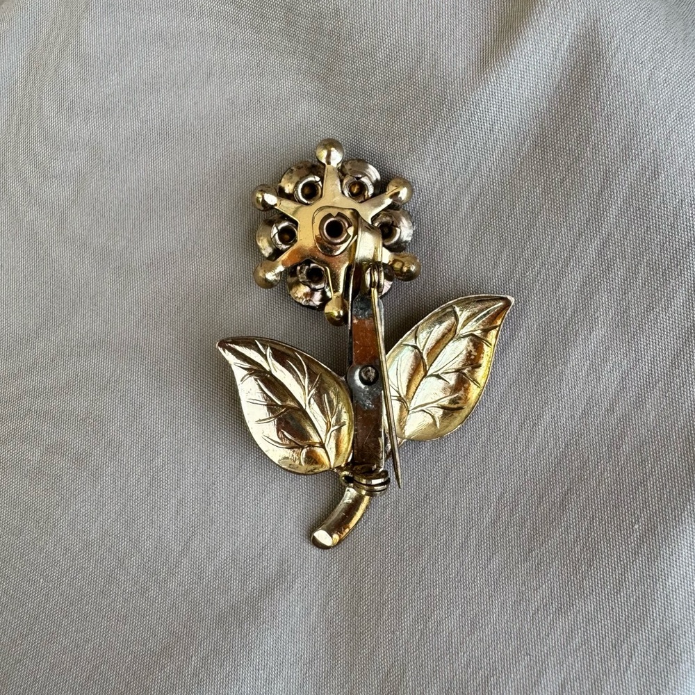 Flower brooch pin, vintage - Picture 4 of 4